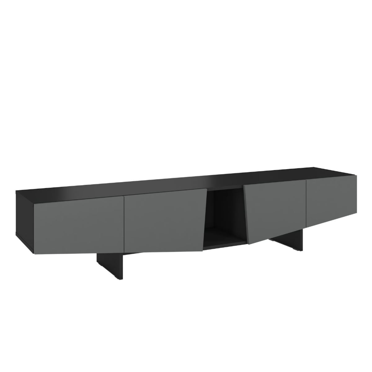 Nowoczesna szara szafka RTV z szufladami Skandica WING / szer. 200 cm