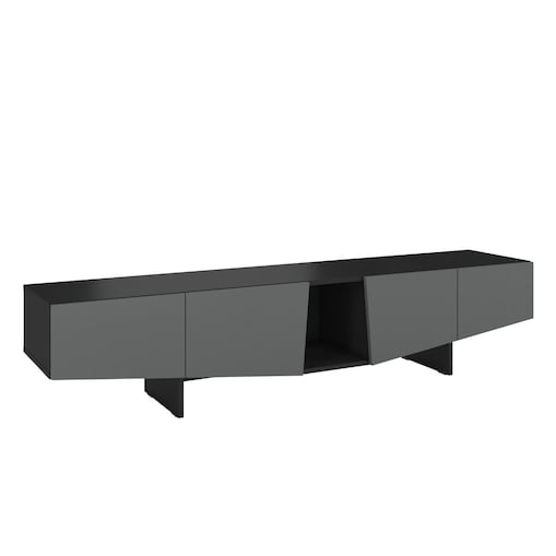 Nowoczesna szara szafka RTV z szufladami Skandica WING / szer. 200 cm