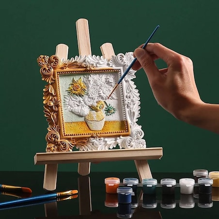 Malowanie 3D - Płaskorzeźba Słoneczniki