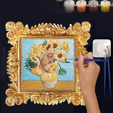 Malowanie 3D - Płaskorzeźba Słoneczniki