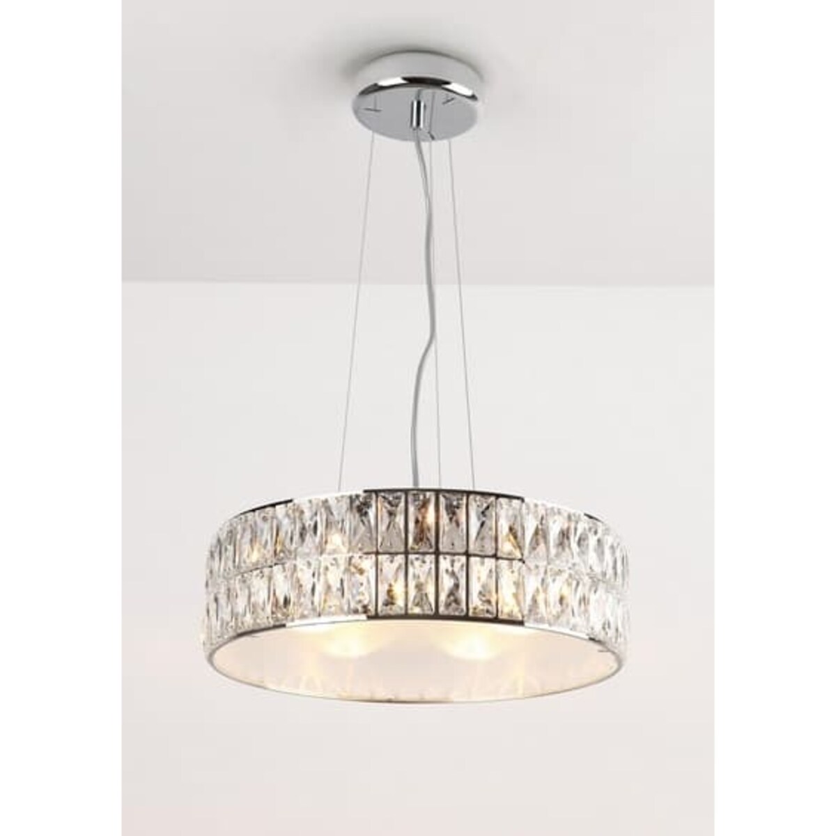 Pałacowa lampa wisząca DIAMANTE P0236 Maxlight okrągła metal chrom
