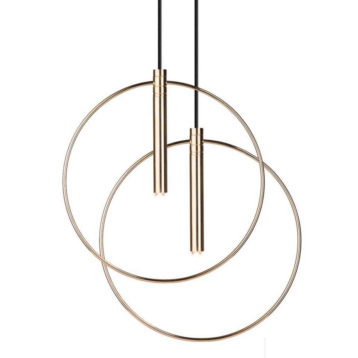 LAMPA wisząca FARO 0553 Amplex okrągła OPRAWA metalowy ZWIS pierścień ring złoty