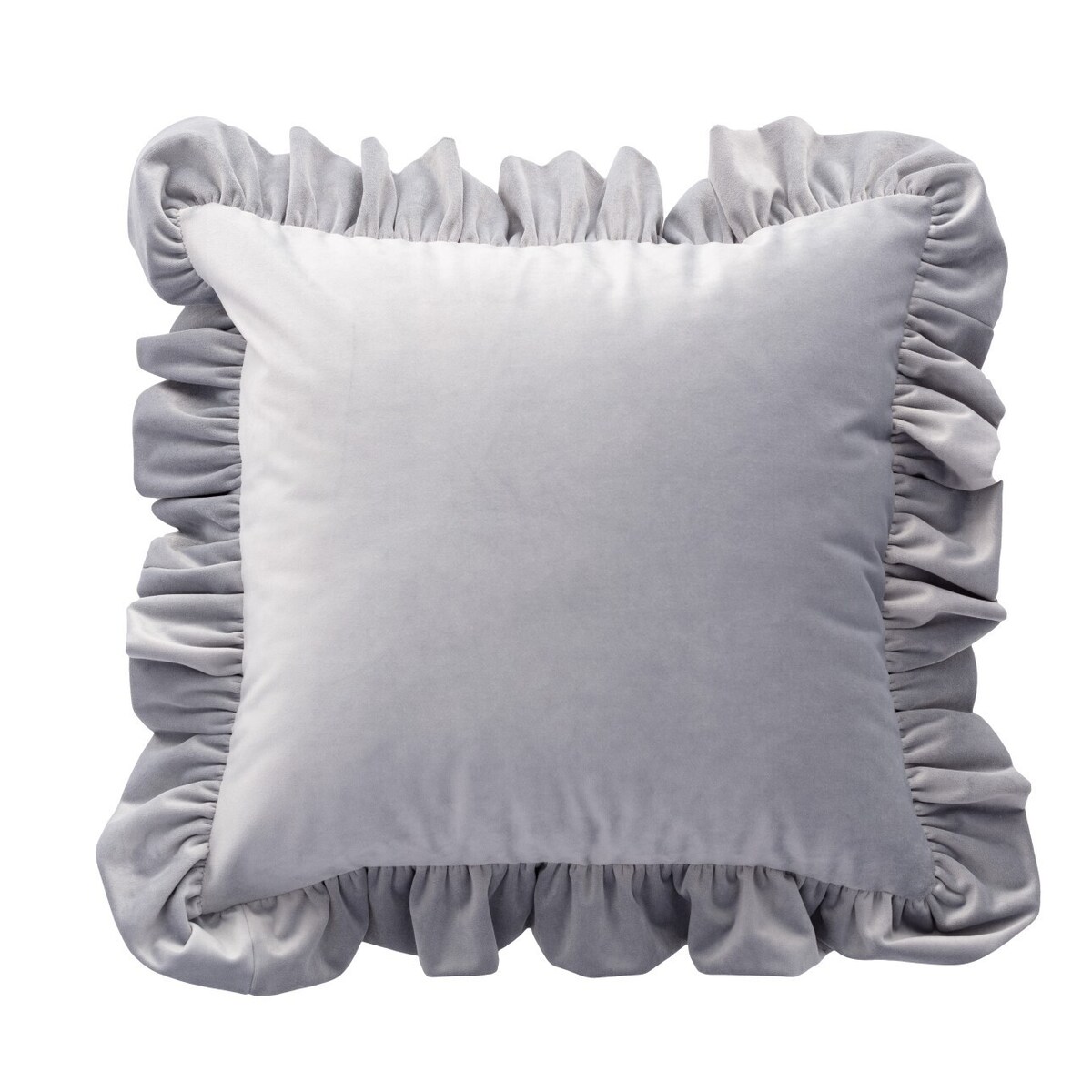 Poszewka Paula z falbaną 45x45 srebrzysty szary