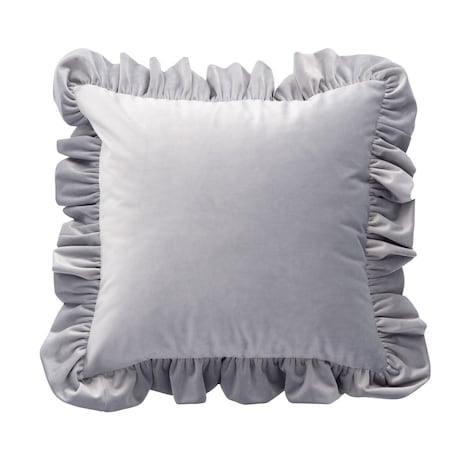 Poszewka Paula z falbaną 45x45 srebrzysty szary