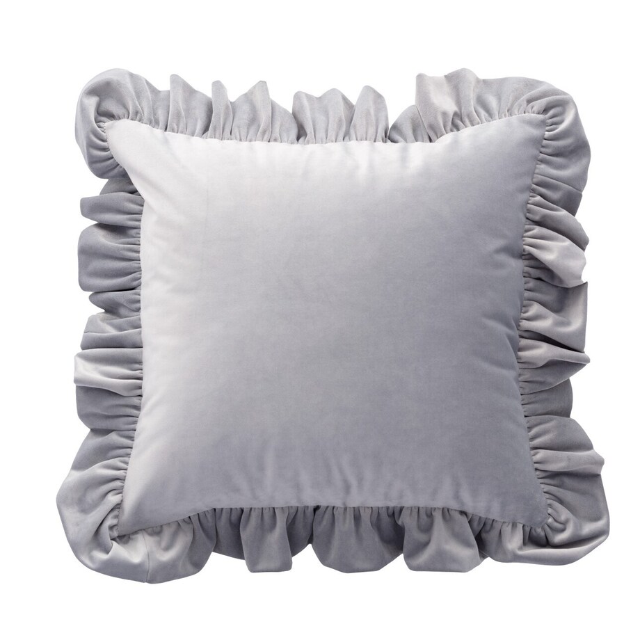 Poszewka Paula z falbaną 45x45 srebrzysty szary