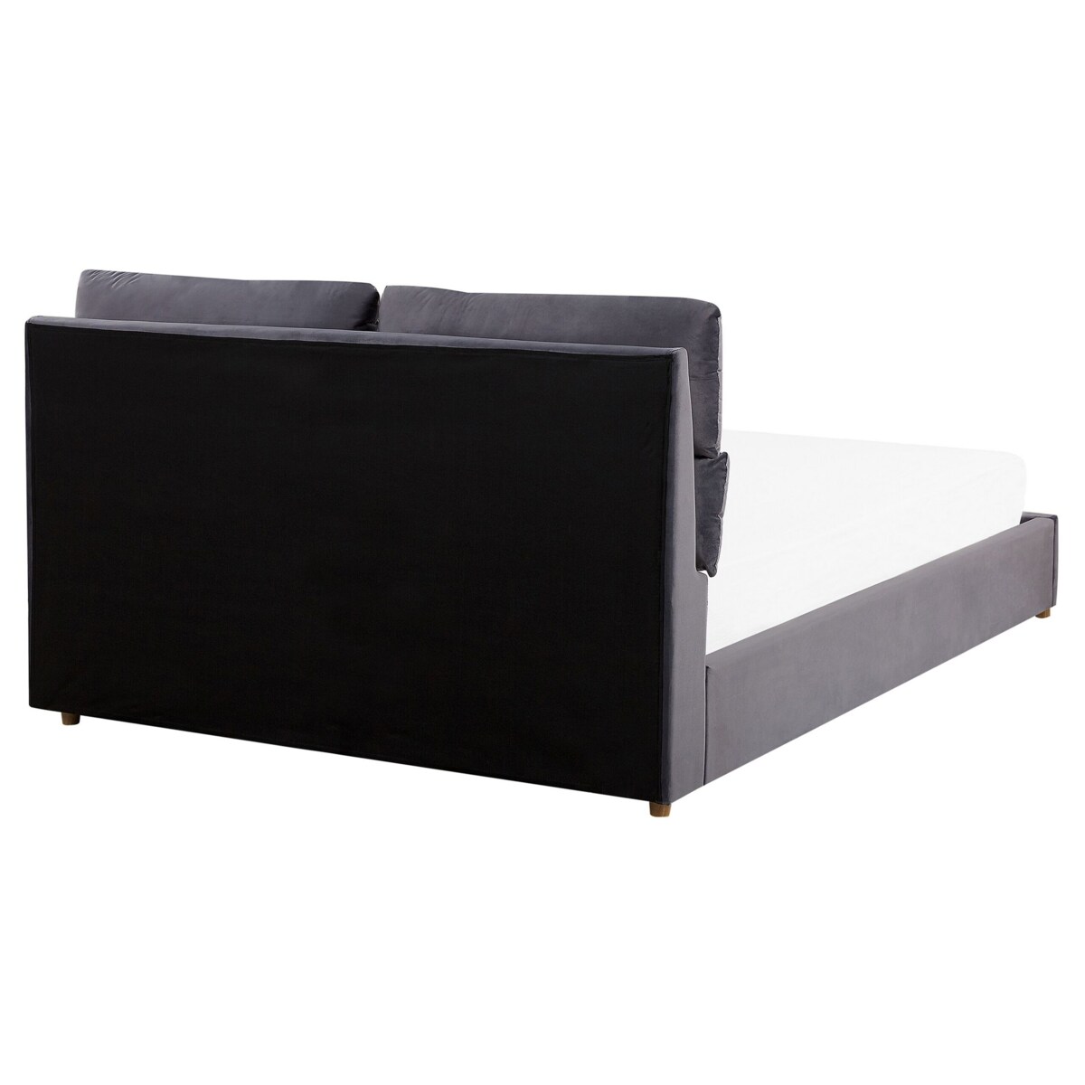 Łóżko z pojemnikiem welurowe 160 x 200 cm szare BATILLY