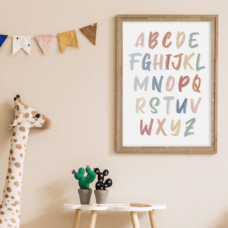 Plakat dla dzieci Alfabet boho 5 20x30