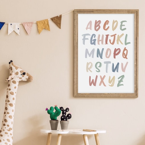 Plakat dla dzieci Alfabet boho 5 20x30