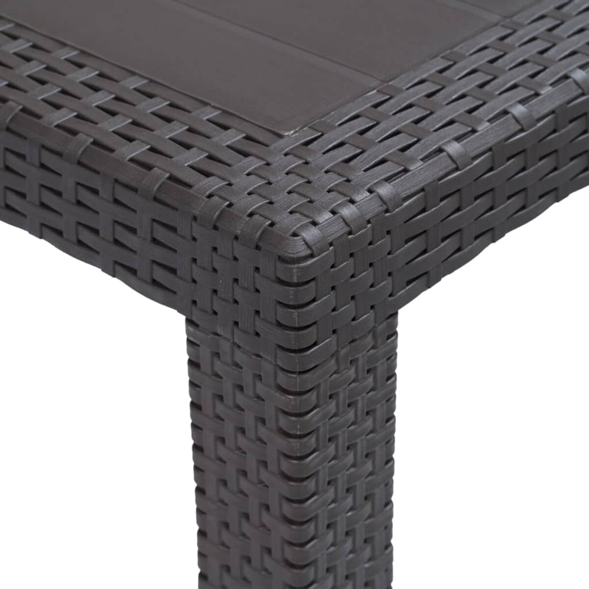 vidaXL Stół ogrodowy, 220x90x72 cm, plastikowy, brązowy