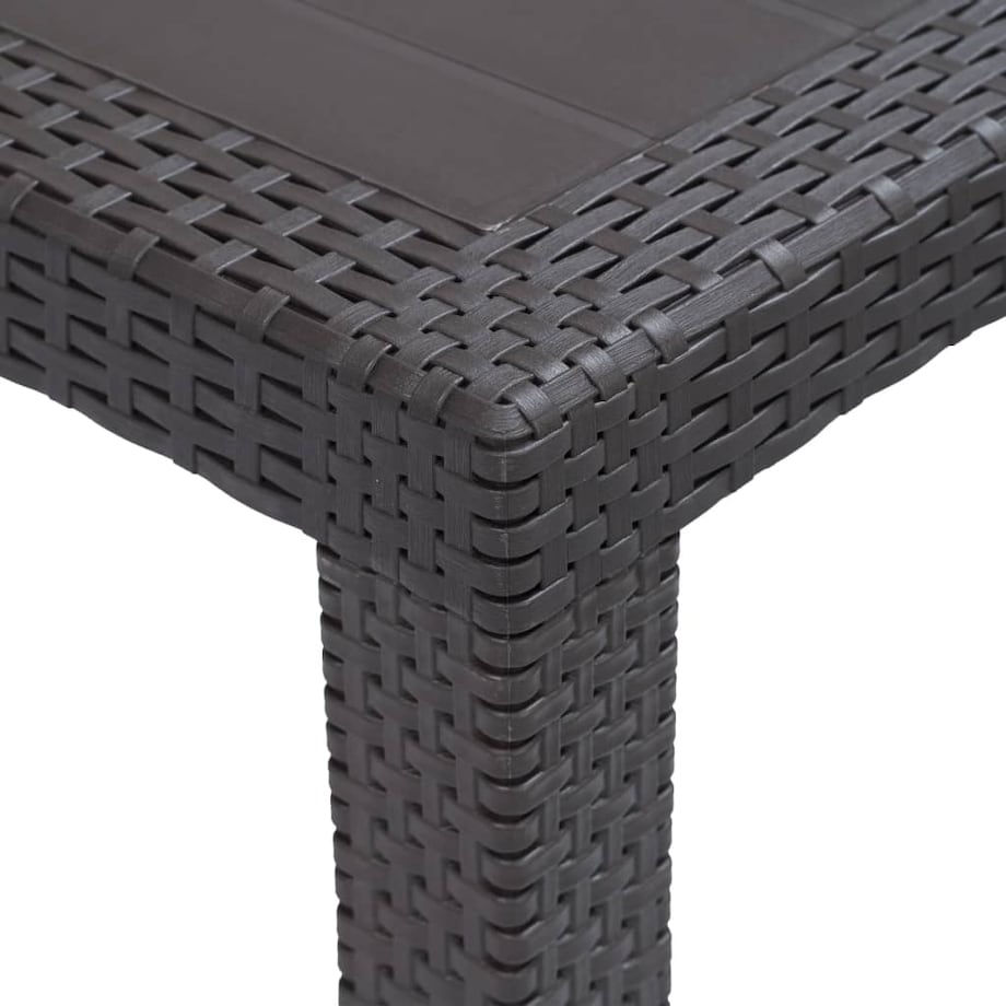 vidaXL Stół ogrodowy, 220x90x72 cm, plastikowy, brązowy