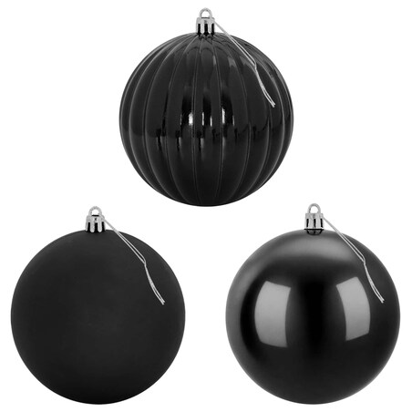 vidaXL Zestaw bombek choinkowych XXL 4 szt. Czarny śr. 20 cm