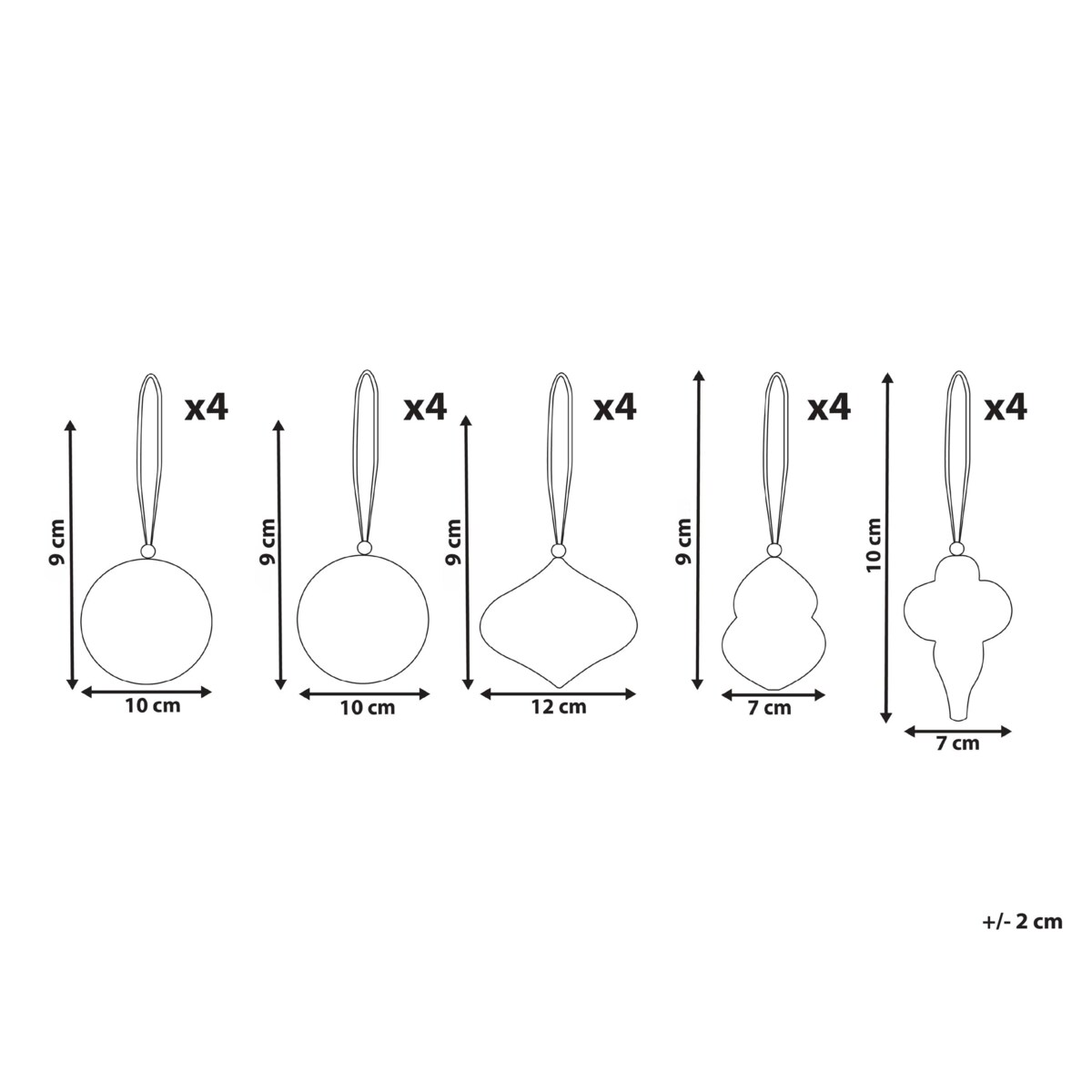 Zestaw 20 ozdób choinkowych STORA Papier Kolorowy