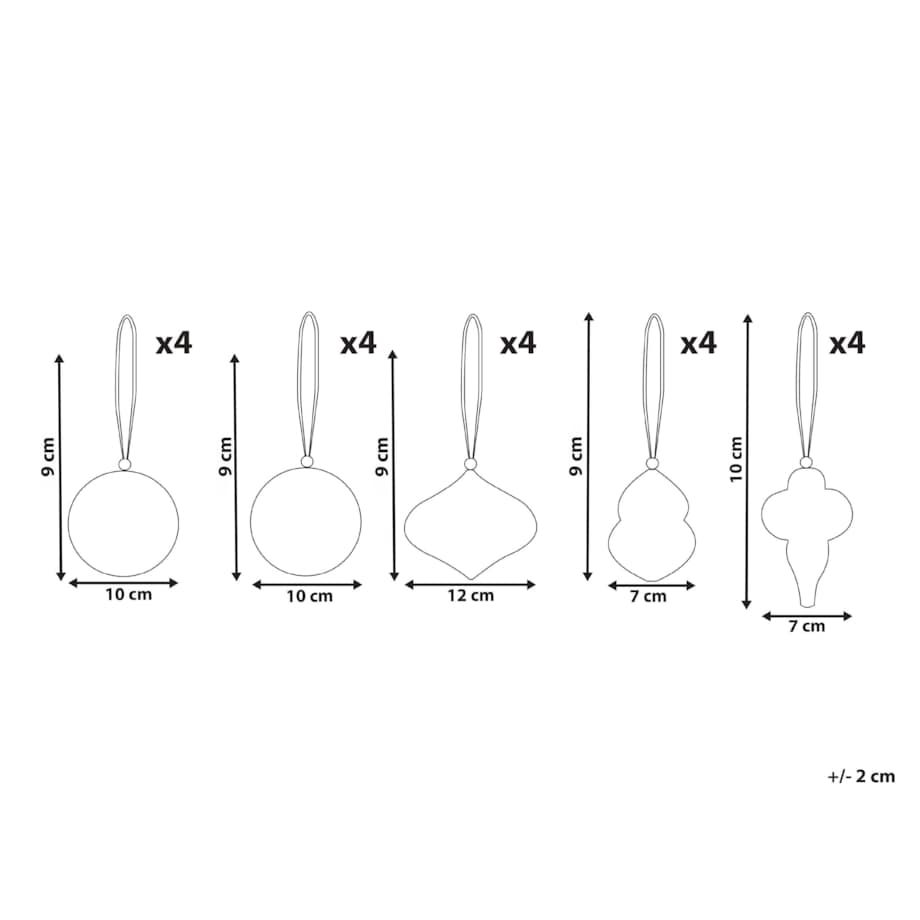 Zestaw 20 ozdób choinkowych STORA Papier Kolorowy