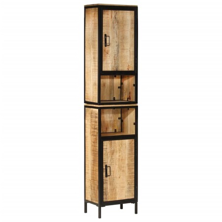 vidaXL Szafka łazienkowa, 40x27x180 cm, żelazo i lite drewno mango