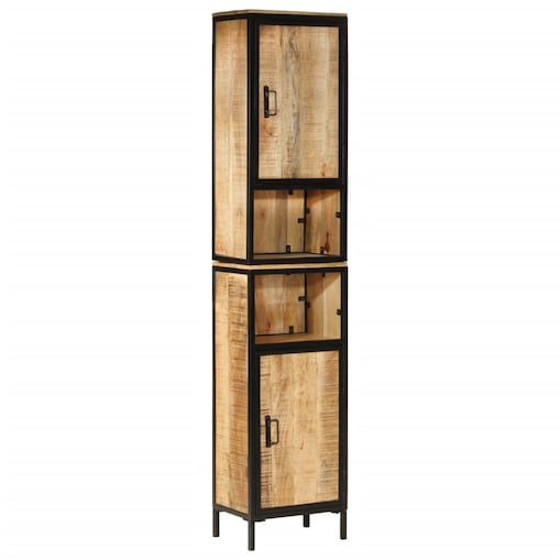 vidaXL Szafka łazienkowa, 40x27x180 cm, żelazo i lite drewno mango