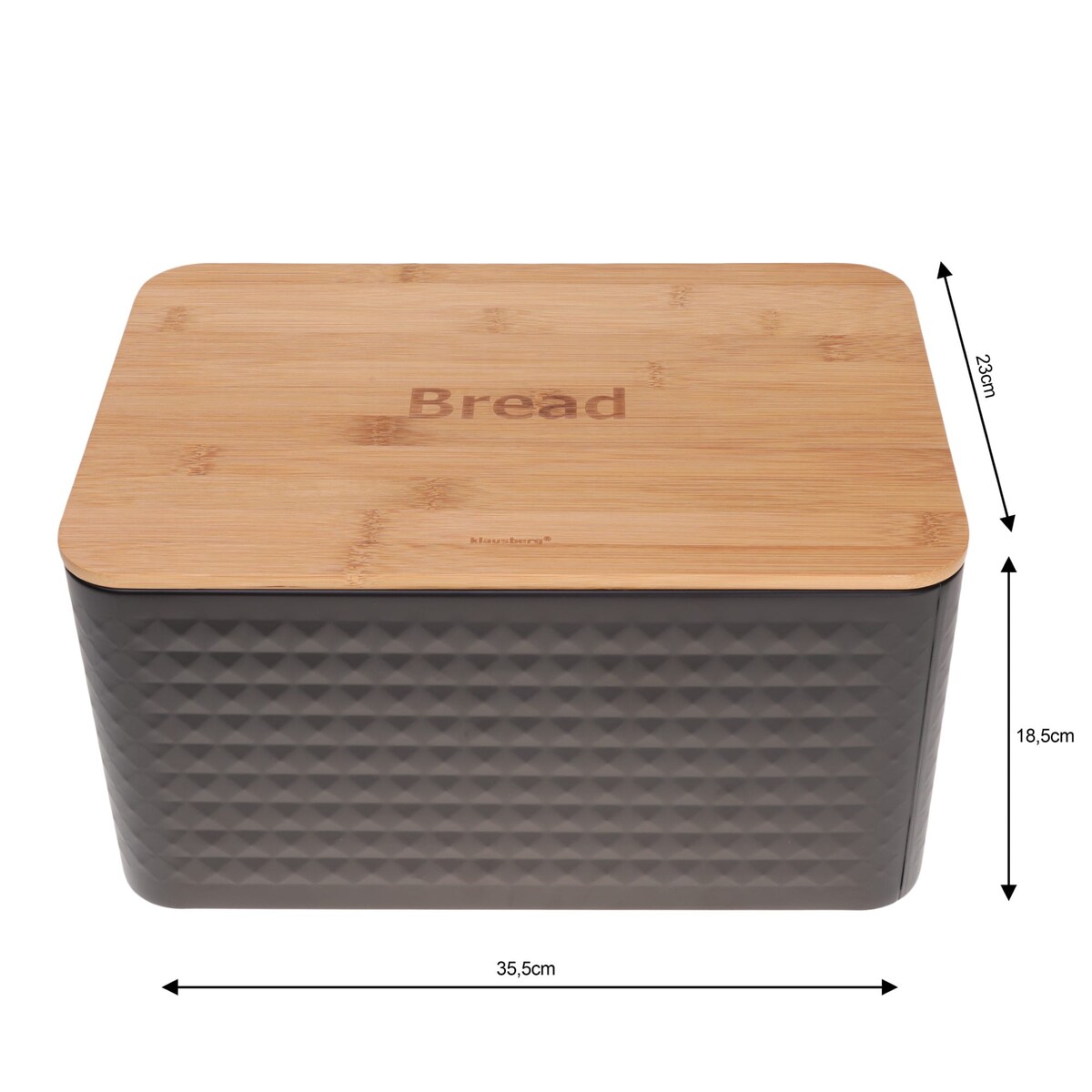 Chlebak w zestawie z 3 pojemnikami pojemnik na chleb pieczywo czarny KLAUSBERG