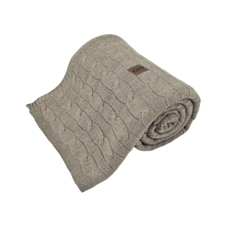 Koc dzianinowy kaszmir 200x220 cm – VERONA200 TAUPE