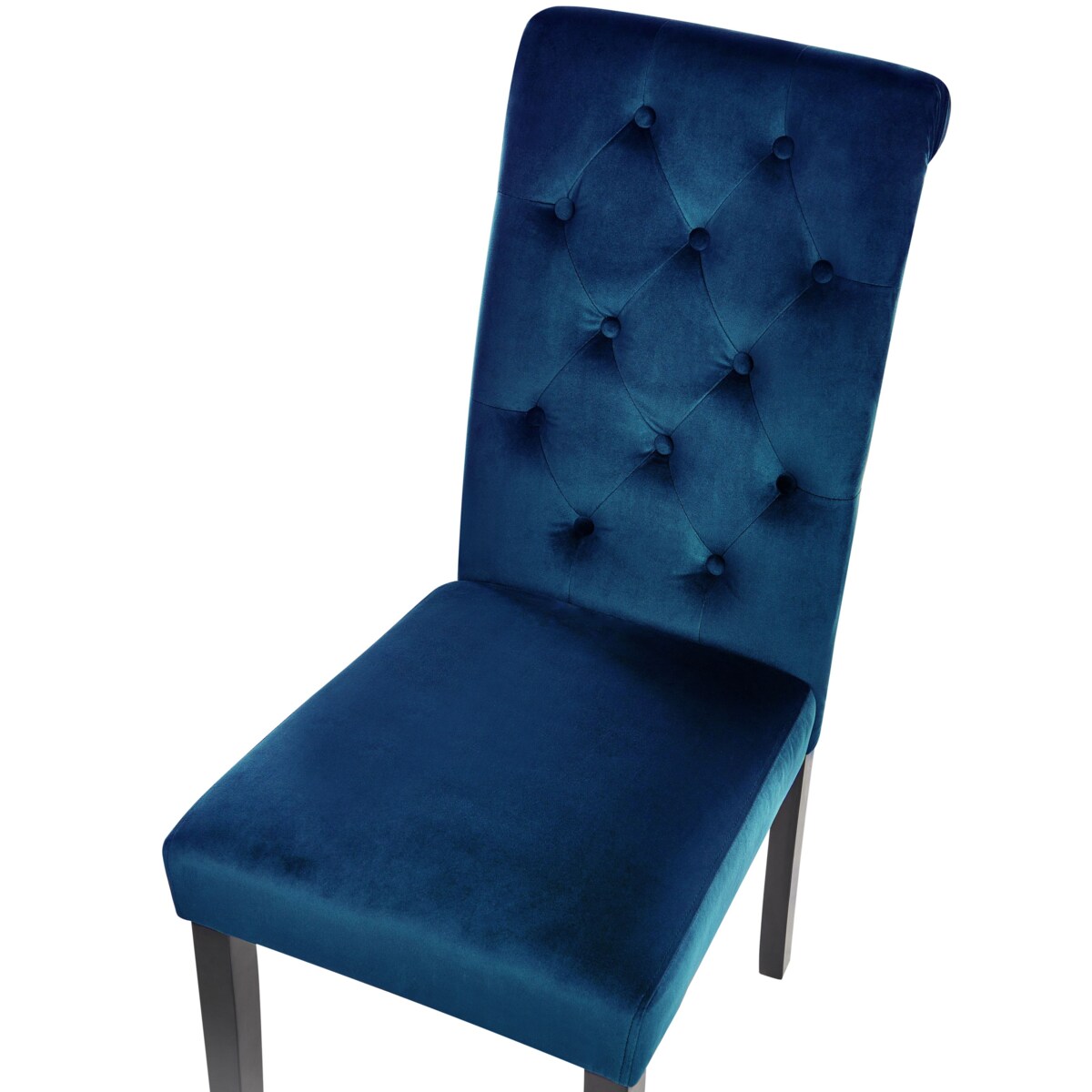 Zestaw 2 krzeseł VELVA Welur Ciemnoniebieski