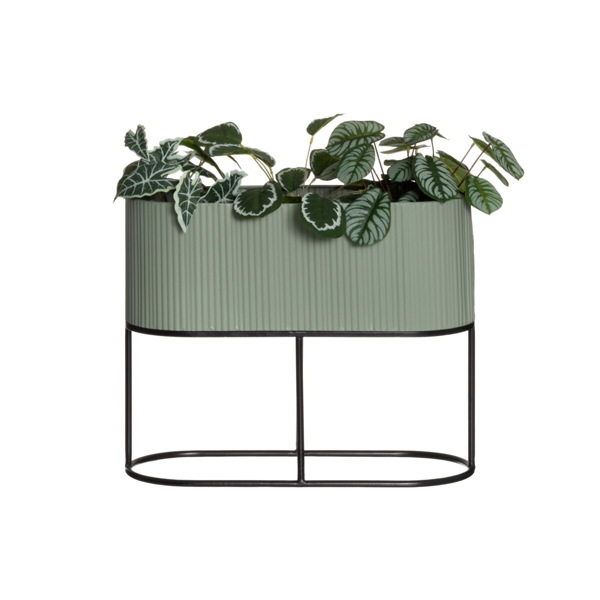 Owalny kwietnik metalowy, wys. 40 cm