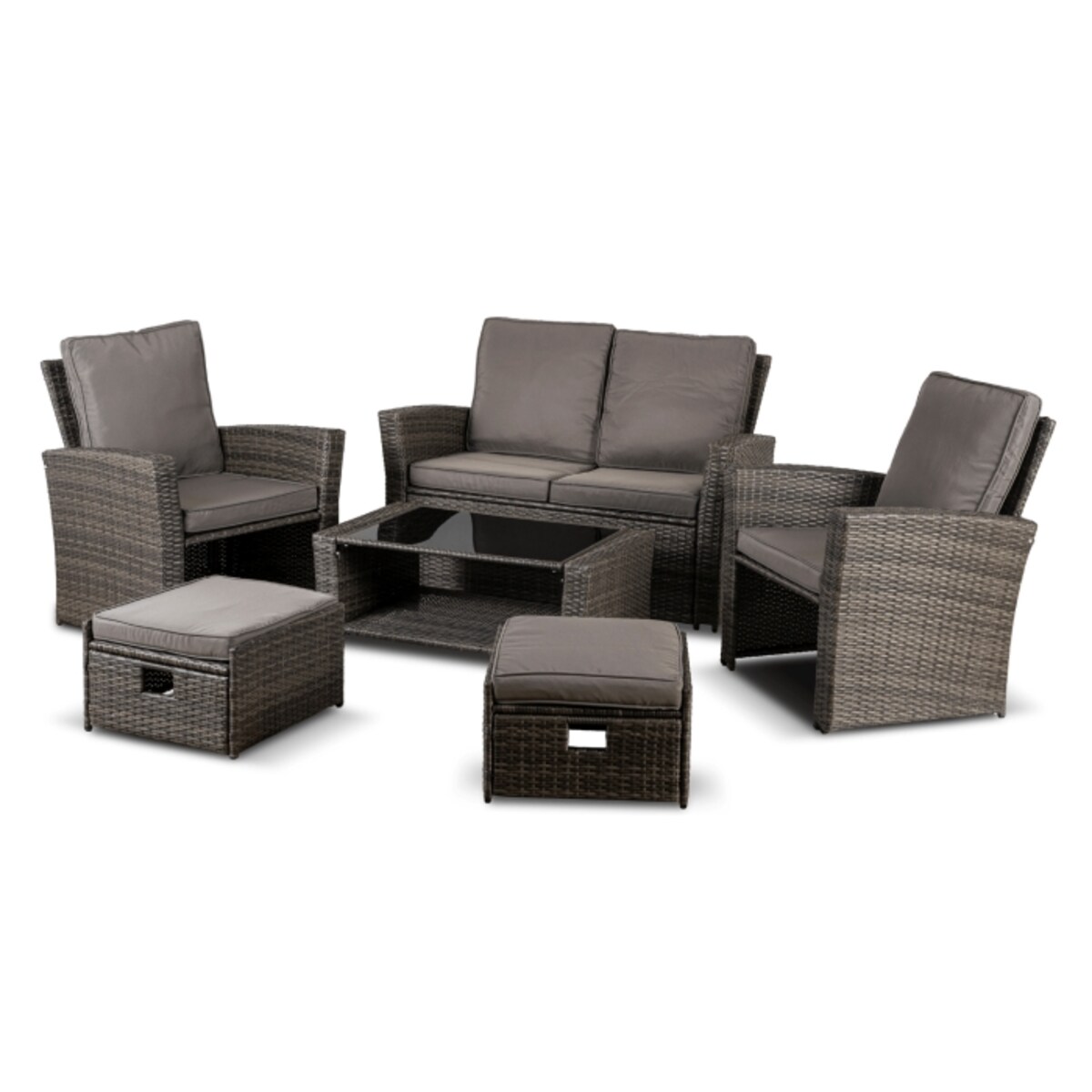 Zestaw Mebli Ogrodowych Na Taras Ogród Technorattan Szary DELGADO