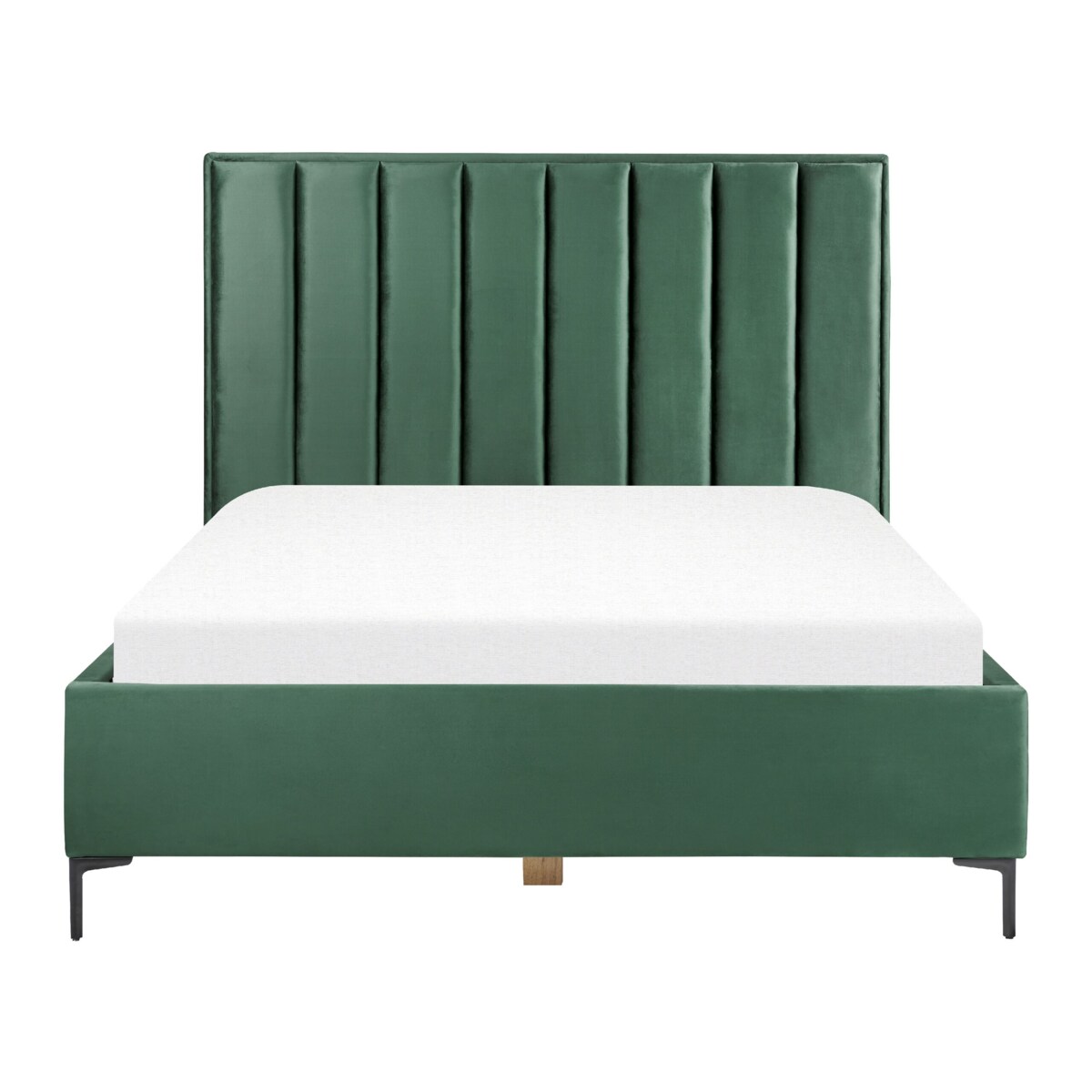 Łóżko z pojemnikiem welurowe 160 x 200 cm zielone SEZANNE
