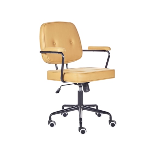 Krzesło biurowe regulowane ekoskóra żółte PAWNEE