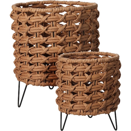 Plecione osłonki na doniczki w dwóch rozmiarach