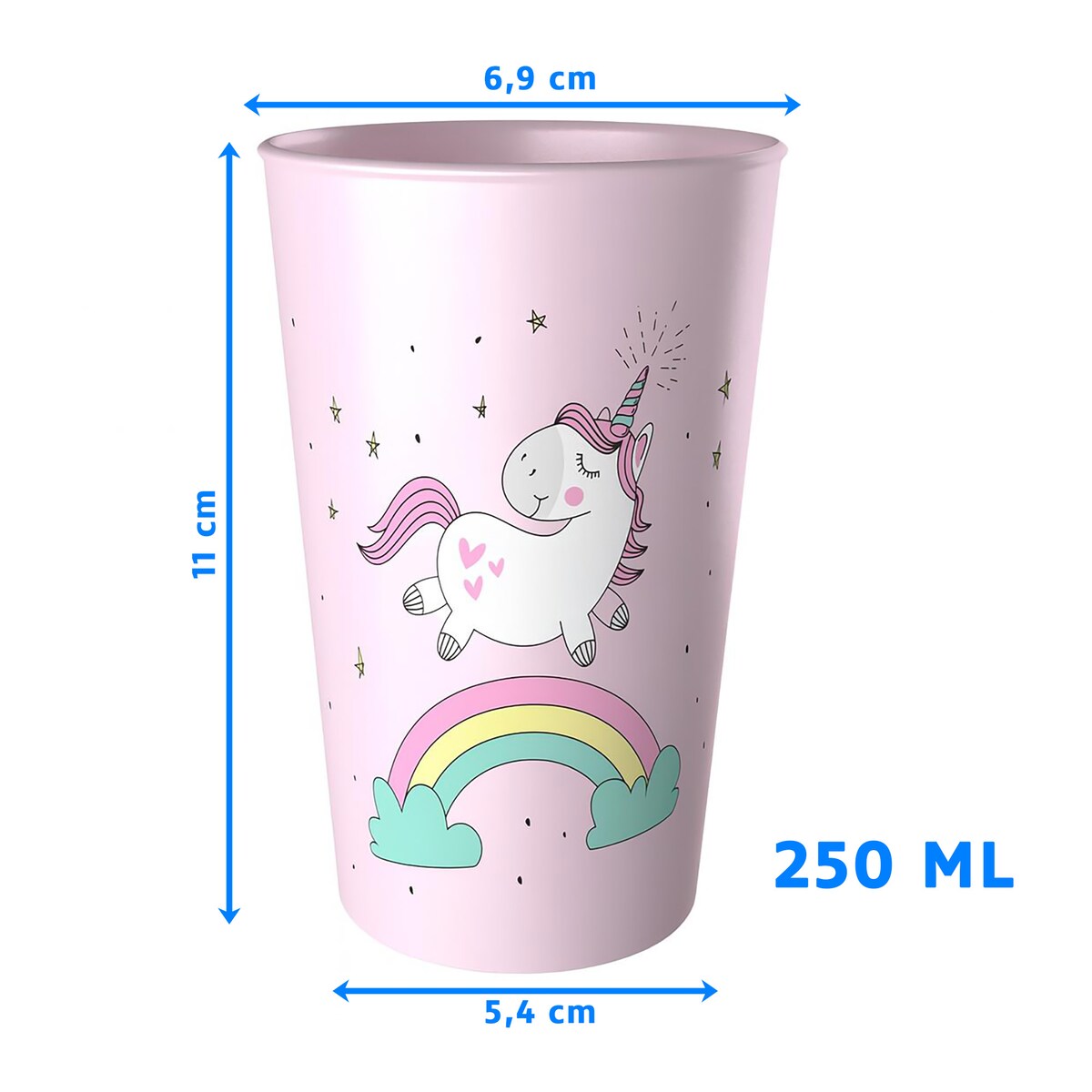 Kubek Dla Dziecka Dziecięcy 250 Ml Plastikowy Jednorożec Różowy
