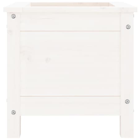 vidaXL Donica ogrodowa, biała, 40x40x39 cm, lite drewno sosnowe