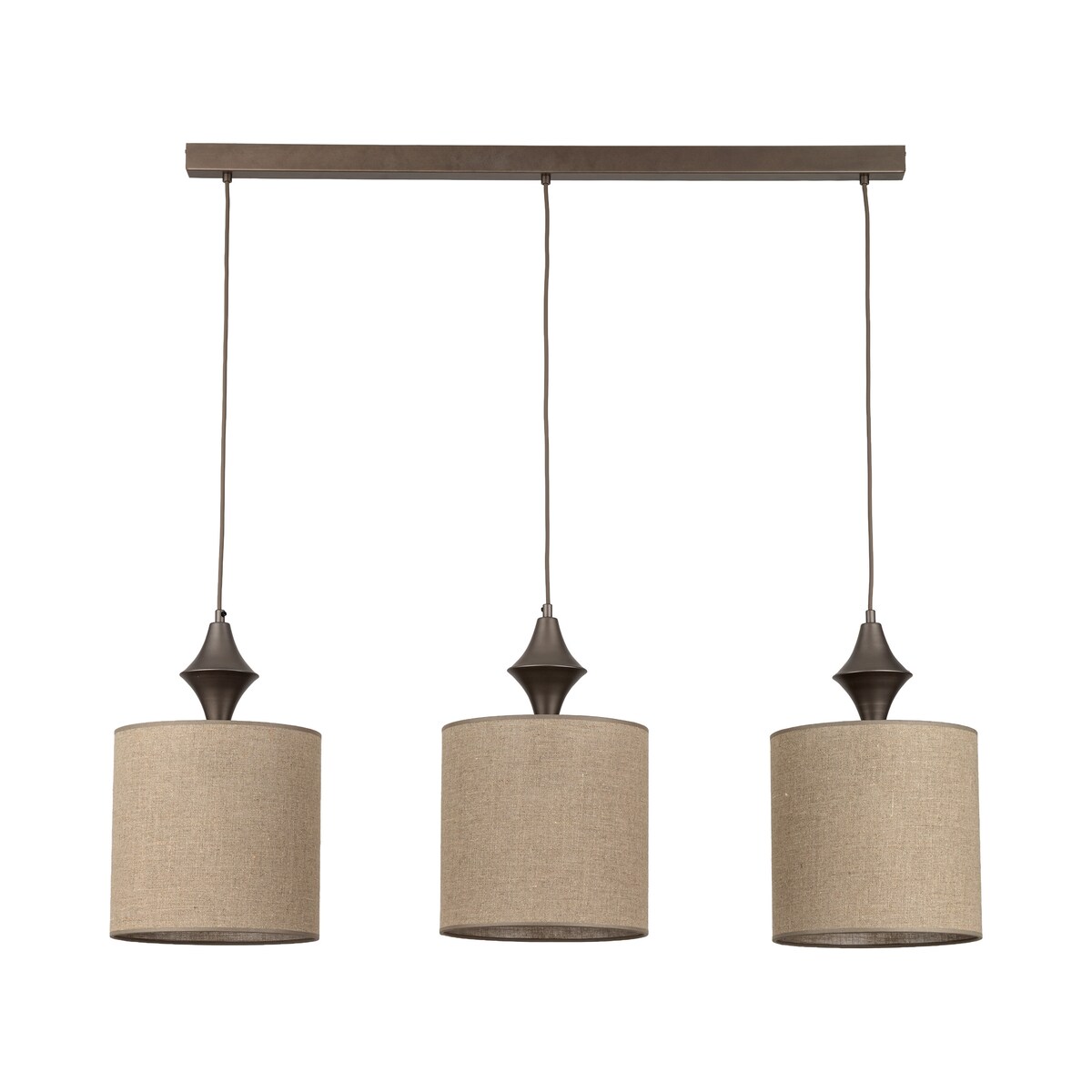 Lampa wisząca TK Lighting AMURA NEW BROWN 11440 3xE27 brązowa regulowana loftowa do salonu, jadalni i kuchni