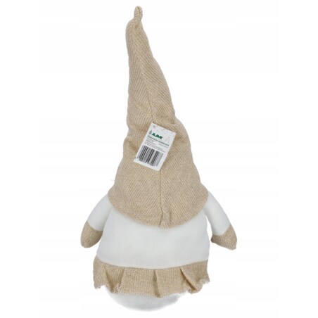 Skrzat Świąteczny Krasnal Gnom Mikołaj Na Święta Dekoracja Beżowy