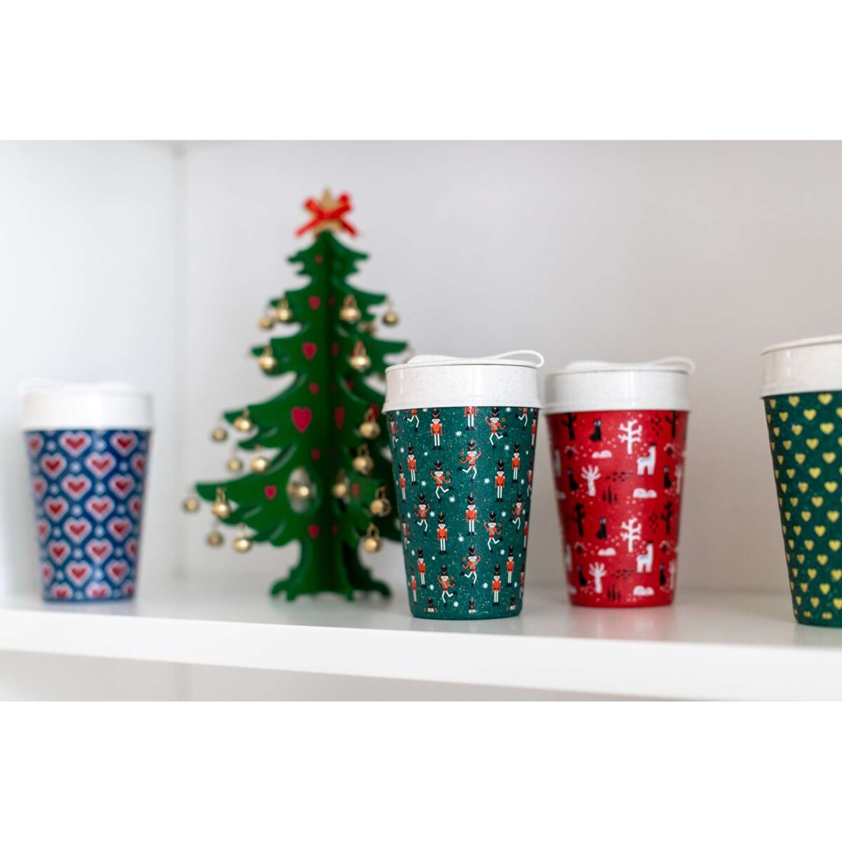 Kubek na kawę na wynos ISO TO GO, 400 ml, wzór geometryczny, KOZIOL