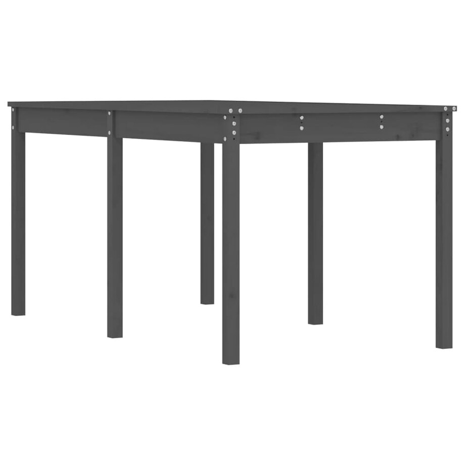 vidaXL Stół ogrodowy, szary, 159,5x82,5x76 cm, lite drewno sosnowe