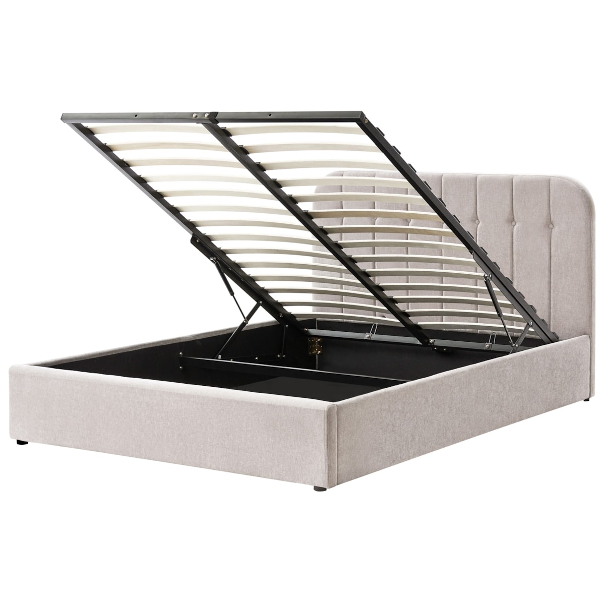 Łóżko z pojemnikiem CHALLANS 160 x 200 cm Beżowoszary