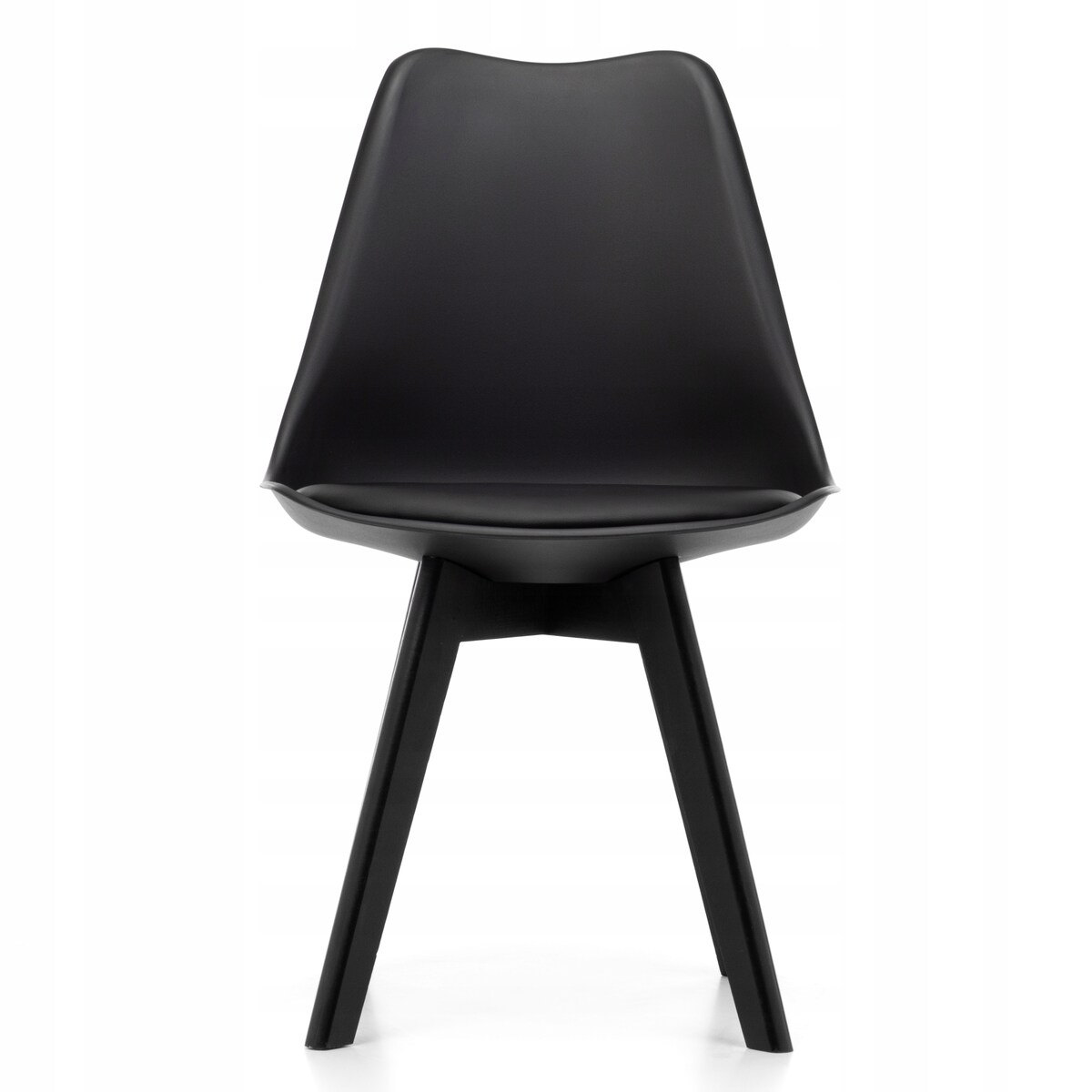 Krzesło skandynawskie do salonu jadalni kuchni nowoczesne DUBLIN czarny noga czarna