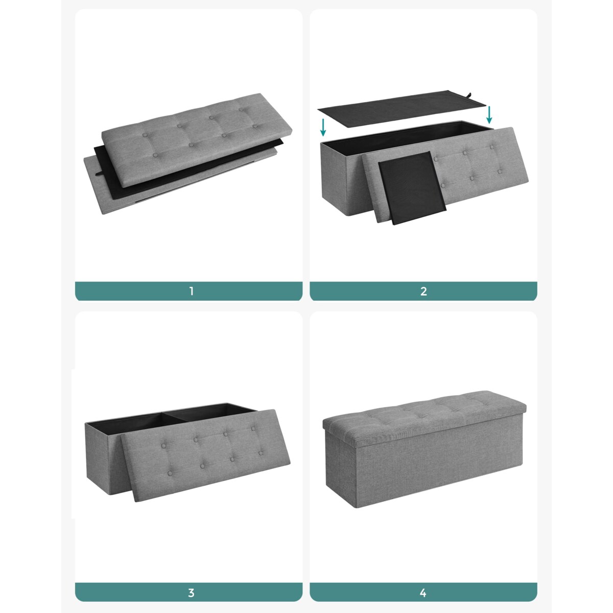 Pufa Siedzisko do sypialni pokoju przedpokoju Jasnoszary