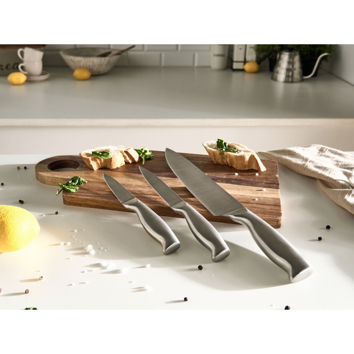 Zestaw 3 noży MASHIKO Srebrny