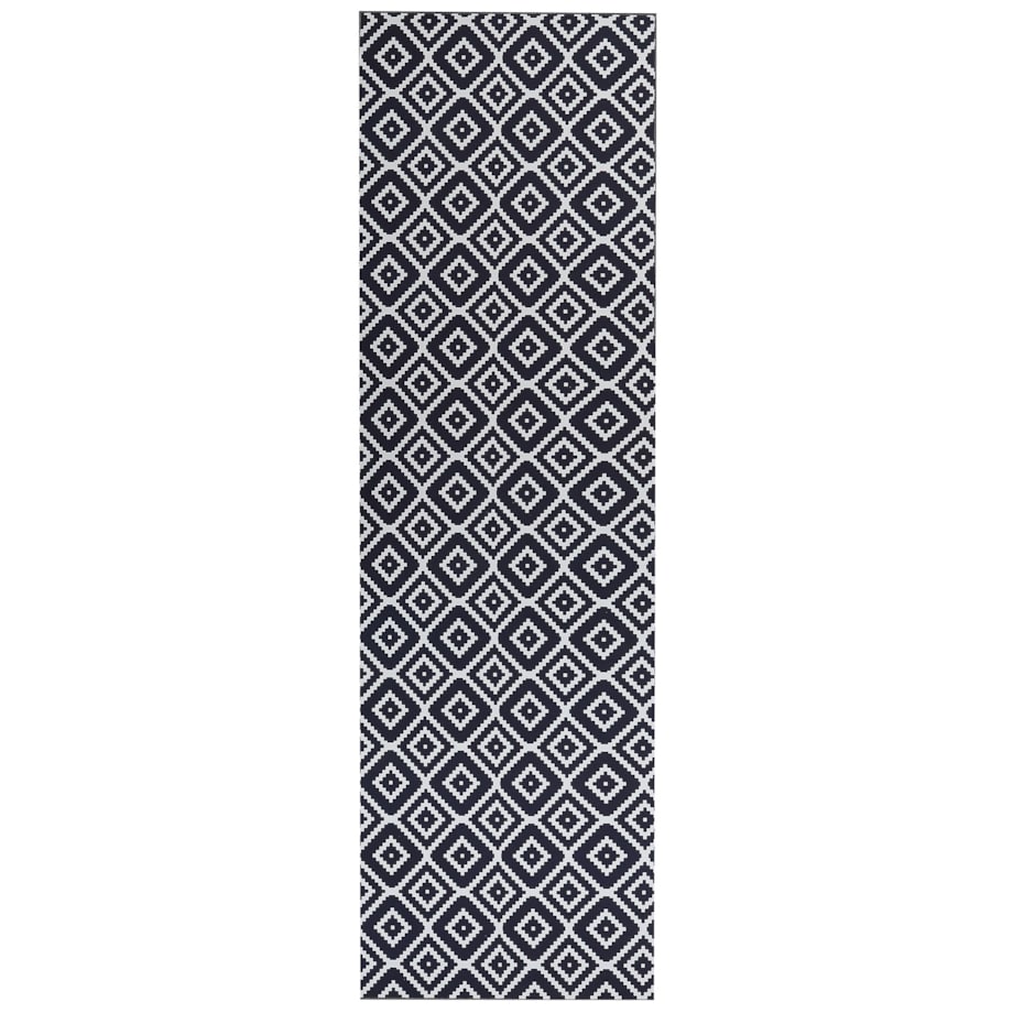 Dywan 60 x 200 cm czarno-biały KARUNGAL