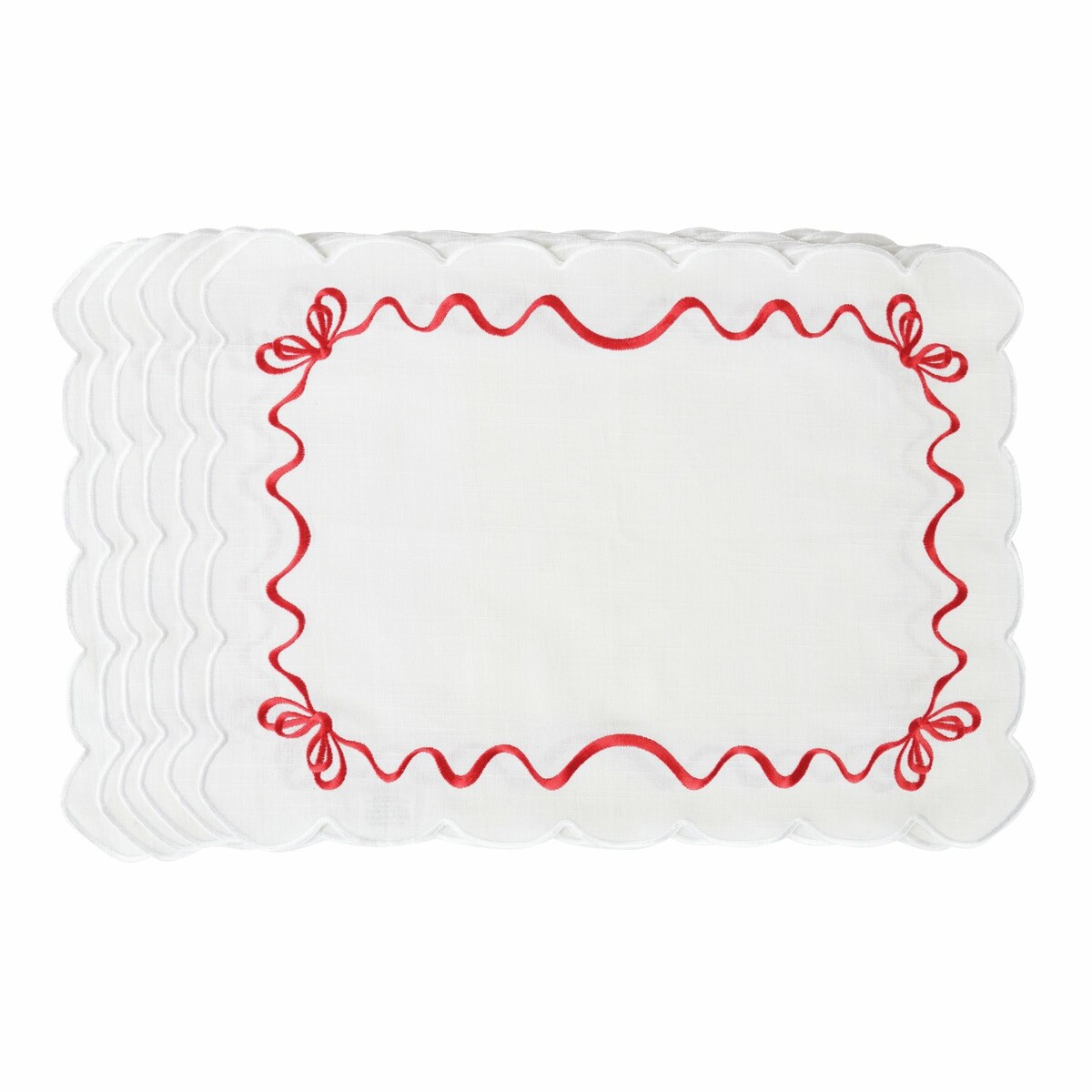 Haftowane podkładki Red Christmas Bows