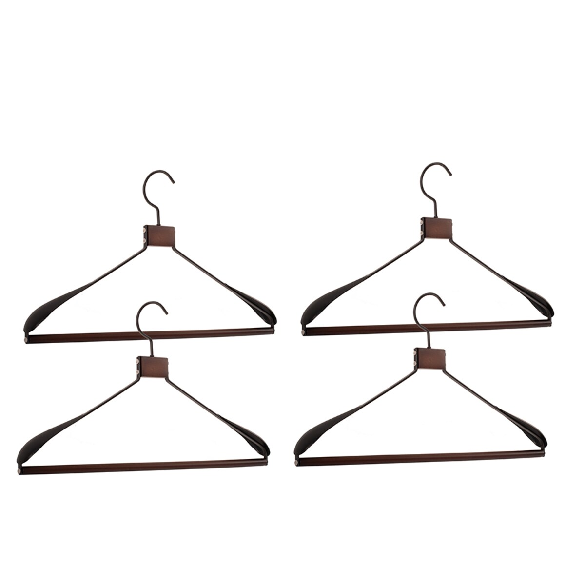 Zestaw 4 drewnianych wieszaków na ubrania SHP SOLID czarny