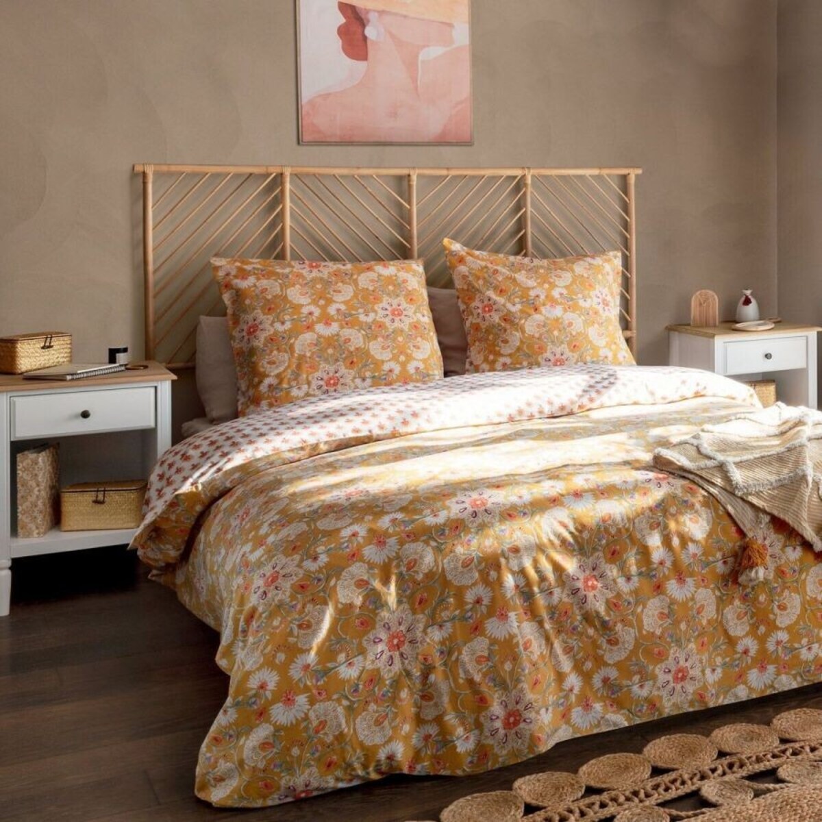 Wezgłowie zagłówek do łóżka rattan 165 cm