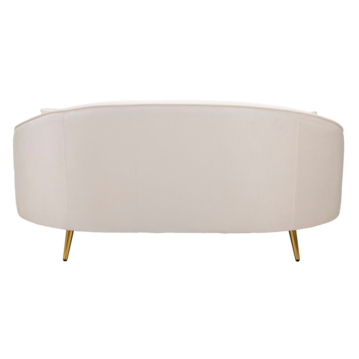 Sofa Oslo, kolor kremowy i złoty, poliester, drewno eukaliptusowe i metal, 148 x 84 x 68 cm, do salonu, Mauro Ferretti