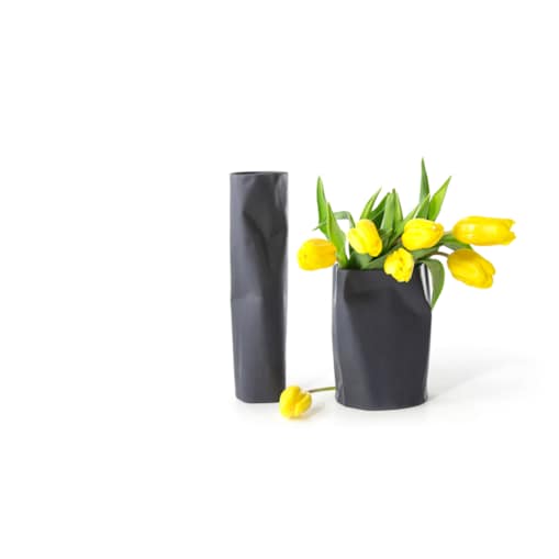 Wazon Pogięty niski 20 cm czarny CD27