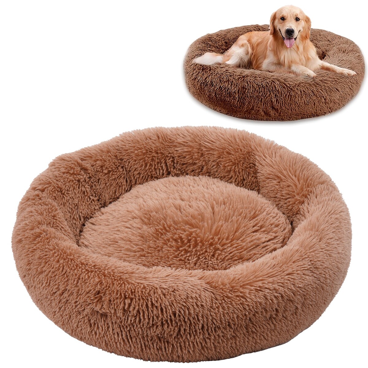 PLUSZOWE OKRĄGŁE LEGOWISKO kojec DLA PSA KOTA poduszka posłanie 80x80