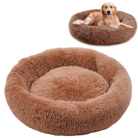 PLUSZOWE OKRĄGŁE LEGOWISKO kojec DLA PSA KOTA poduszka posłanie 80x80
