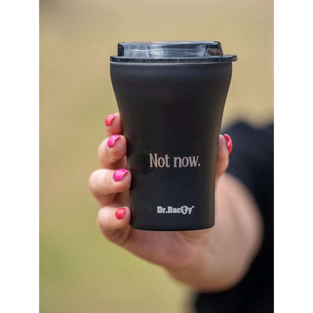 Kubek bez ucha Dr.Bacty Apollo 227 ml - Not yet - czarny