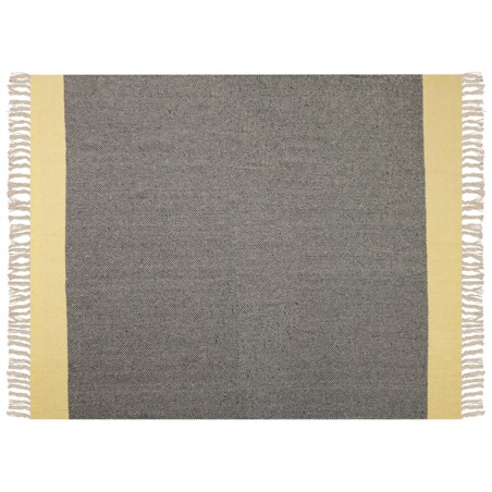 Bawełniany koc 125 x 150 cm szaro-żółty LAPU