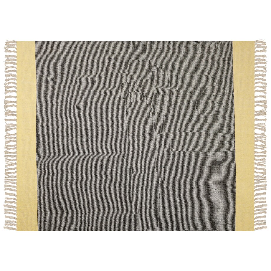 Bawełniany koc 125 x 150 cm szaro-żółty LAPU