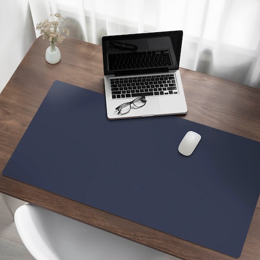 Granatowa mata na biurko Kolor ciemny granatowy, 120x60 cm