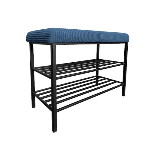 Stojak na buty z siedziskiem GAJA POSO-5 czarny/niebieski